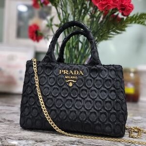 Prada Baroque Mini Tote Chain Bag